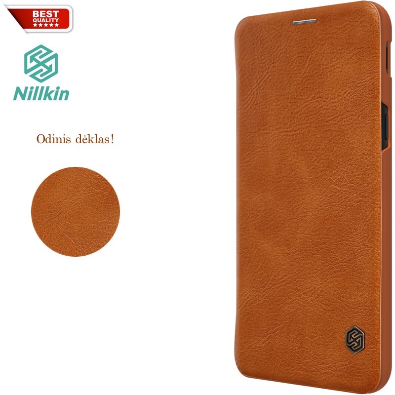 Odinis atverčiamas dėklas rudas qin (GALAXY J6 2018) Odinis atverčiamas dėklas rudas qin (GALAXY J6 2018)